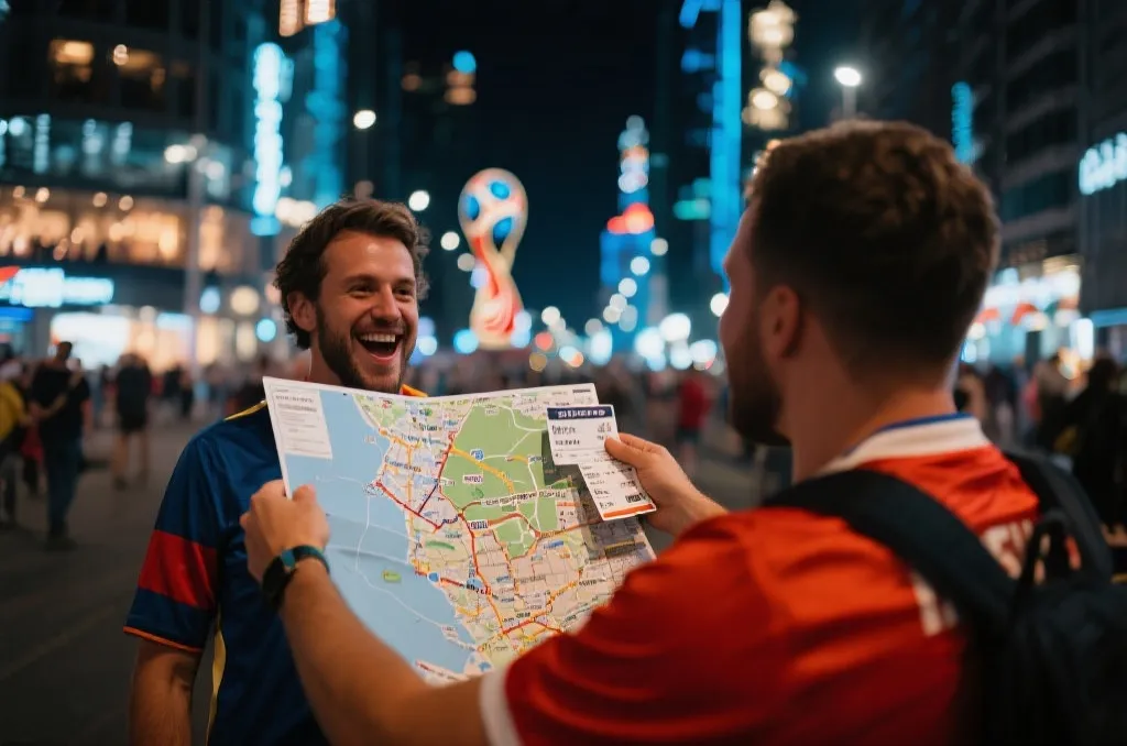 球迷在城市中规划世界杯行程